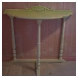 Vintage Shabby Chic Painted Demi Lune Table