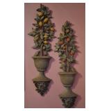 1964 Homco Lemon & Orange Tree Wall Hangings