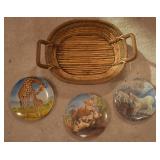 4 pcs. African Wildlife Collector Plate & Basket