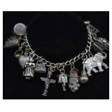 Antique Sterling Silver Charm Bracelet