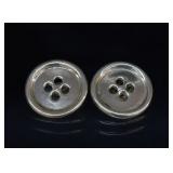 Sterling Silver Button Earrings - Clip-on