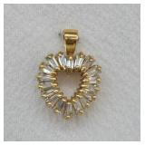Gold-tone Sterling Silver CZ Pendant