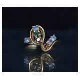 10k Gold Plum Gemstone Ring - Missing Stone