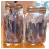 2 Jars Full Wild Bird Feather Collections