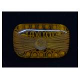 Amber Lucite Carved Brooch / Pin