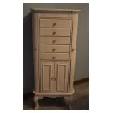 Jewelry Chest of Drawers - White w/ Pink Lining