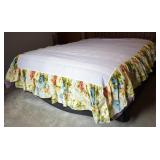 Vintage Floral Print Bedskirt - Full/Queen