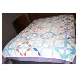 Vintage Hand & Machine Sewn Diamond Arrow Quilt