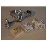 4 pcs. Vintage Unicorn Jewelry