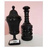 Amethyst Bottle w/Stopper & Candy Dish