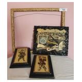 Vintage Wood Frame & 3D Art