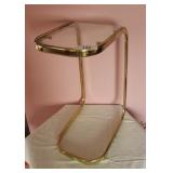 Sm Glass & Metal Frame Side Table