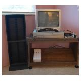 TV / VCR Combo w/ TV Cart - Tested - Works