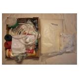 Box Lot of Sewing Goods, Yarms, Remnants & More