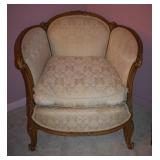 Vintage Barrel-back Upholstered Chair - Good Bones