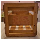 S&S Cantalope Wooden Fruit Shipping Crate w/ Label