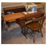 Vintage Singer Sewing Machine w/ Chair