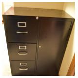 Black Metal File Cabinet - Locked