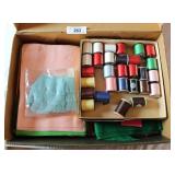 Boxed Lot of Felt Sheets & Thread