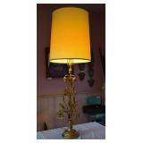 Vintage / Antique Italian Gilt Flower Lamp - Works