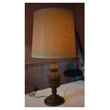 Vintage Carved Wood Lamp - Works