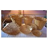 7 pcs. Woven Baskets - Various Types & Sizes