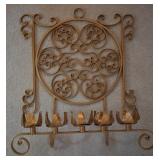 Gold Radiator Paint Wrought Iron Candle Sconce Art