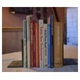 11 pcs. Handyman How-to Books & Iron Bookends