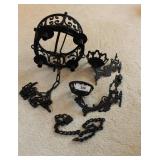 Vintage Iron Chandelier & Scones