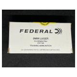 FEDERAL 9 MM LUGER TRAINING AMMO 50 ROUNDS