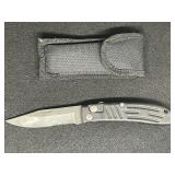 STAINLESS STEEL LOCKING BLADE KNIFE AND CASE