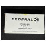 FEDERAL 9 MM LUGER TRAINING AMMO 50 ROUNDS