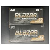 2 BOXES CCI BLAZER AMMO 9 MM LUGER 50 ROUNDS