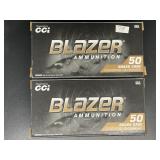 2 BOXES CCI BLAZER 9 MM LUGER 50 ROUNDS