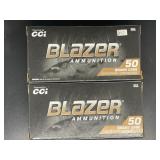 2 BOXES CCI BLAZER AMMO 9 MM LUGER 50 ROUNDS