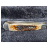 CASE XX AMBER JIG BONE TRAPPER 4" KNIFE