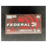 FEDERAL AMERICAN EAGLE 9 MM LUGER 100 ROUNDS