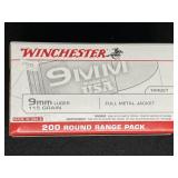 WINCHESTER 9 MM LUGER TARGET 200 ROUNDS