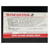 WINCHESTER 9 MM LUGER TARGET 200 ROUNDS