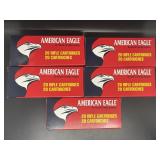 5 BOXES AMERICAN EAGLE .223 REM 20 ROUNDS
