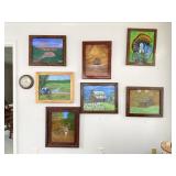 8 Pcs. Hand Crafted Wall Art & Clock