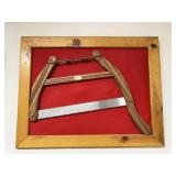 Crafstman Hand Saw Framed on Velvet