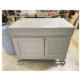 Wooden Gray Workshop Table on Castors