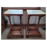 Set of 2 Handcradted Side Tables 13x22