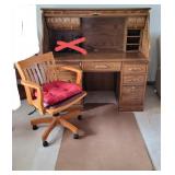 Roll Top Desk , Chair & Floor Mat