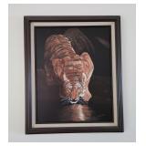Framed Tiger Painting - Hallada Original