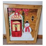 Framed Christmas Painting - Hallada Original