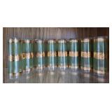 STARLYTE MCM Green & Gold 8 Glasses