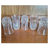 Set of 5 Crystal Drinking Glasses