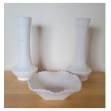 Set of 3 Milk Glass Collection